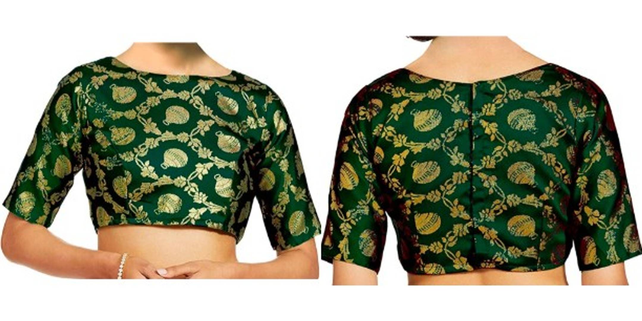 Jacquard Back /4 Sleeve Length Blouse